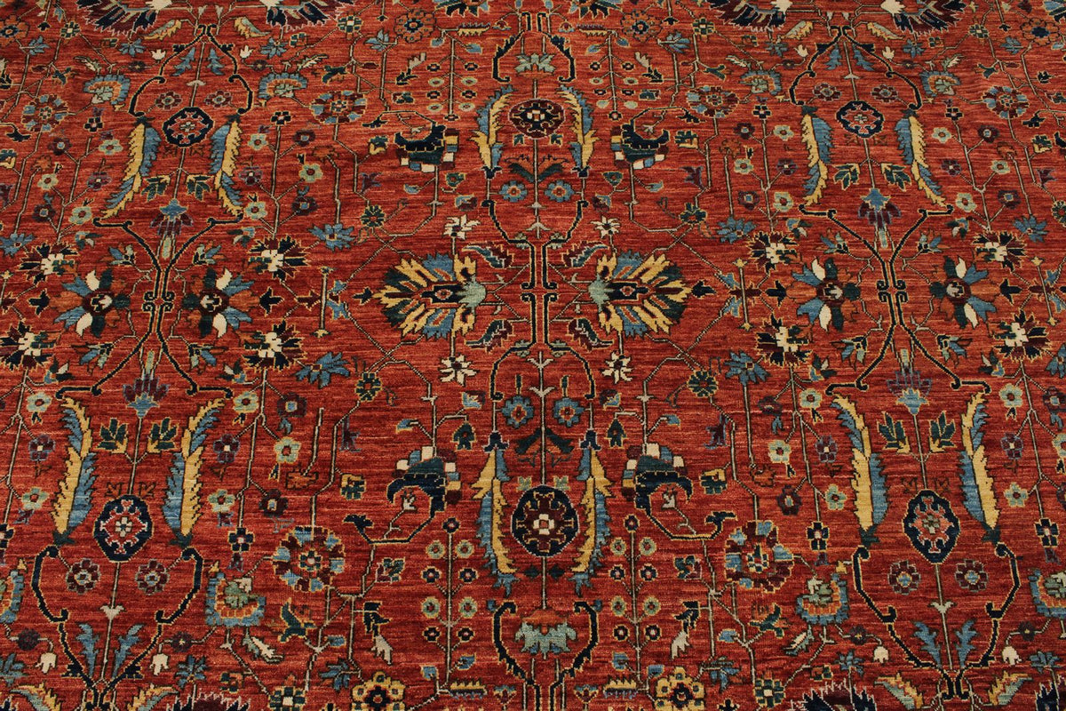 10x13 Rust and Navy Traditional Rug