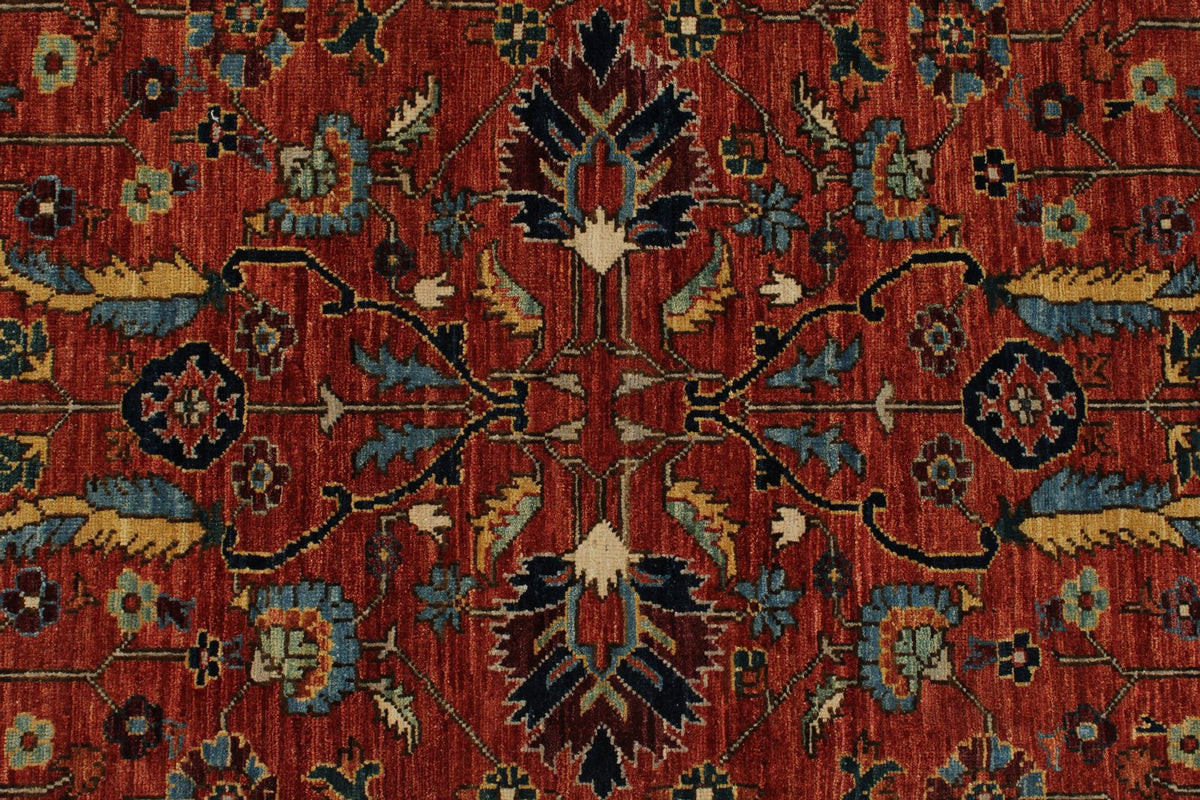 10x13 Rust and Navy Traditional Rug