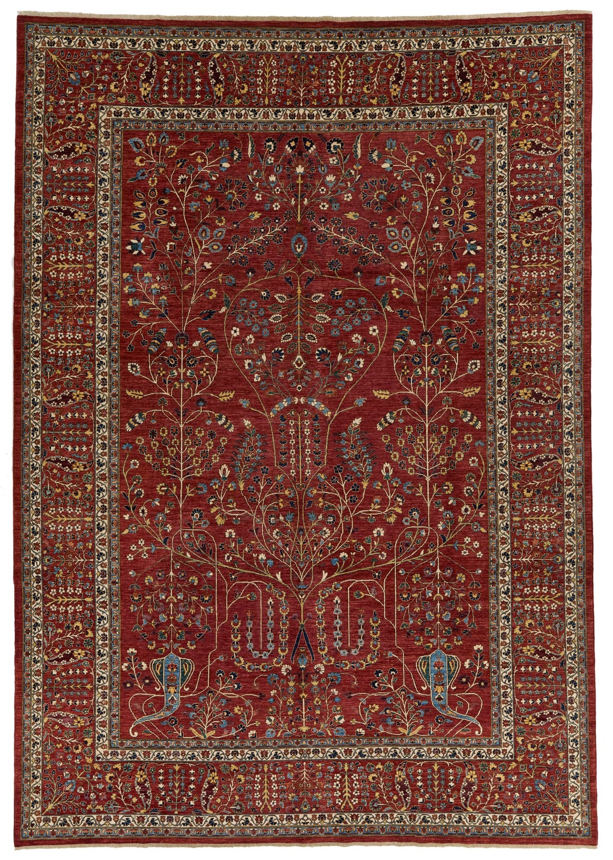 10x14 Rust and Multicolor Traditional Rug