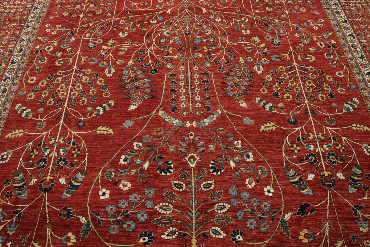 10x14 Rust and Multicolor Traditional Rug