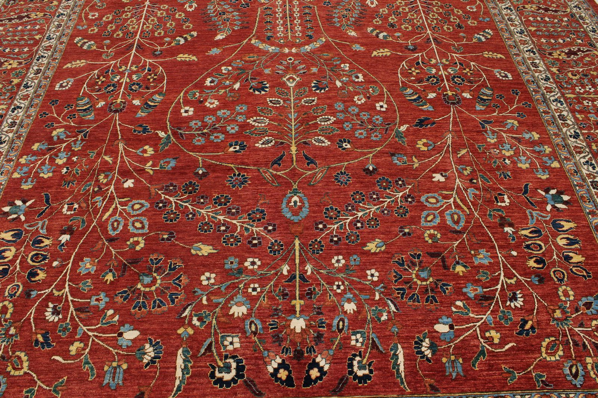 10x14 Rust and Multicolor Traditional Rug