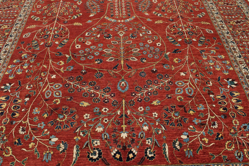 10x14 Rust and Multicolor Traditional Rug