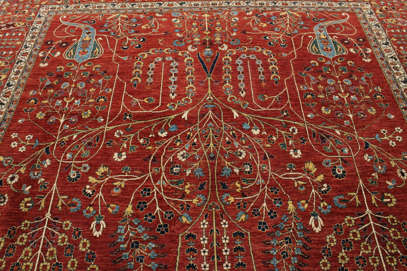 10x14 Rust and Multicolor Traditional Rug