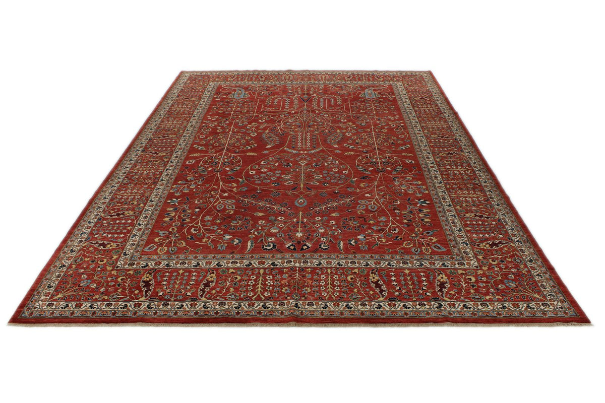 10x14 Rust and Multicolor Traditional Rug