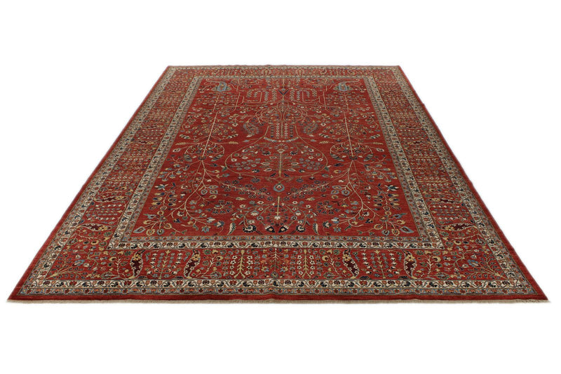10x14 Rust and Multicolor Traditional Rug