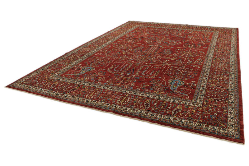 10x14 Rust and Multicolor Traditional Rug