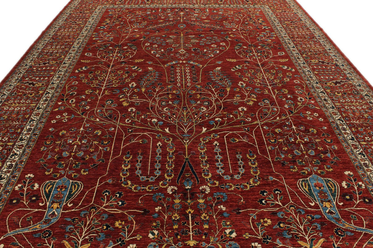 10x14 Rust and Multicolor Traditional Rug