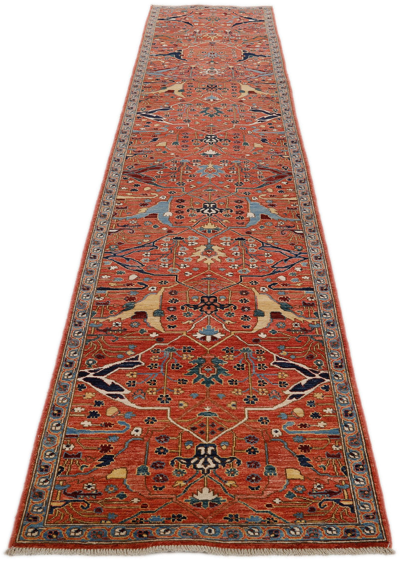 3x14 Rust and Multicolor Traditional Runner