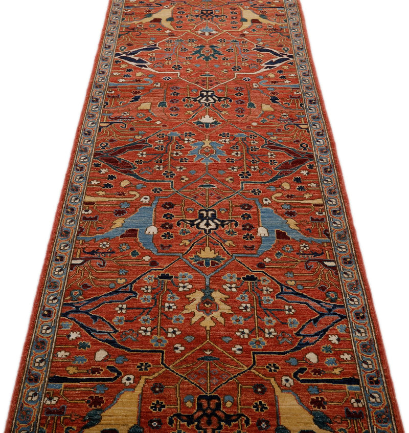 3x14 Rust and Multicolor Traditional Runner
