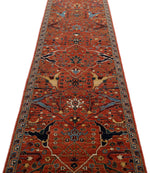 3x14 Rust and Multicolor Traditional Runner