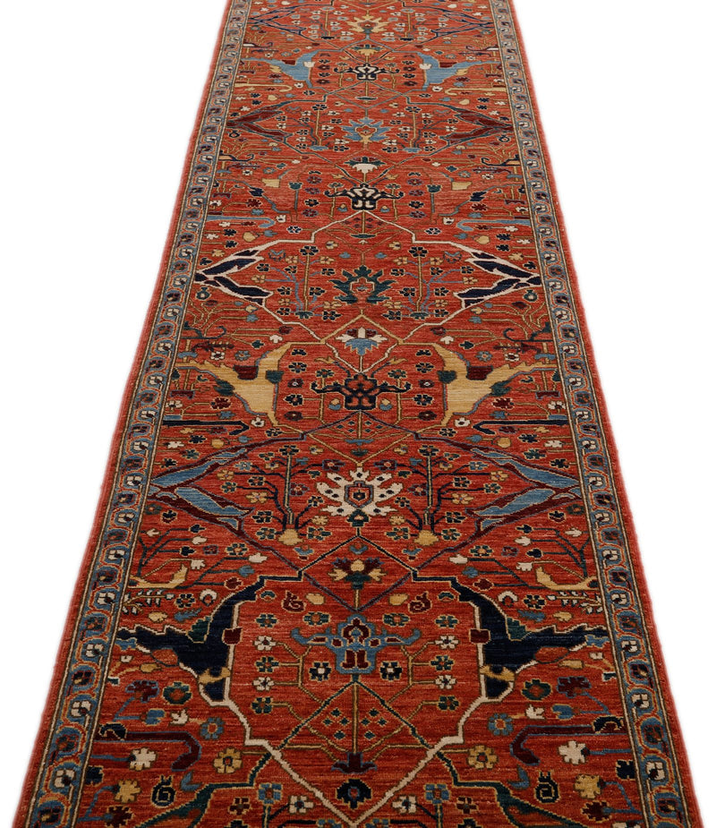 3x14 Rust and Multicolor Traditional Runner