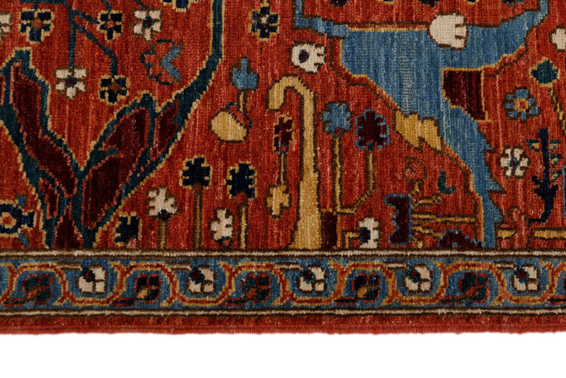 3x14 Rust and Multicolor Traditional Runner