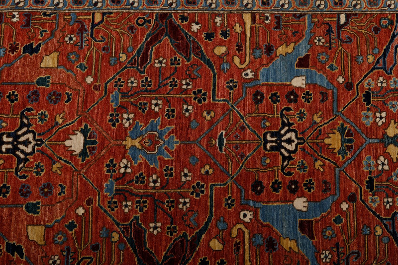 3x14 Rust and Multicolor Traditional Runner