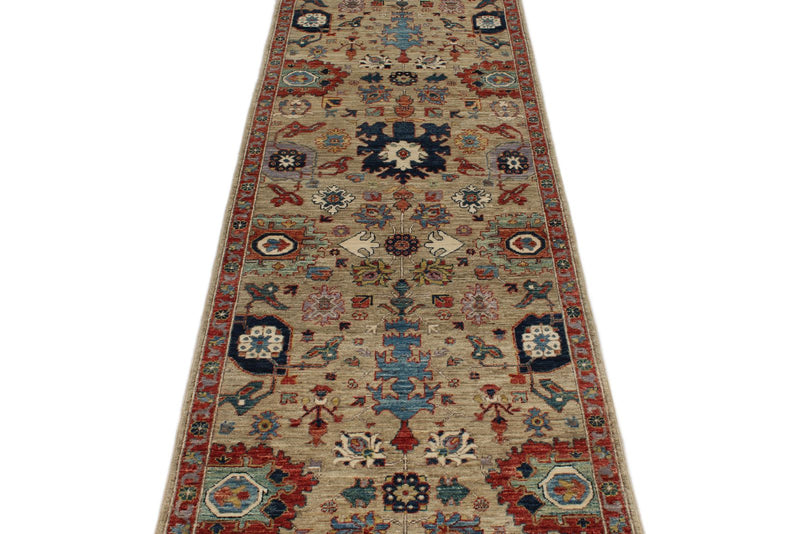 3x15 Camel and Multicolor Traditional Runner
