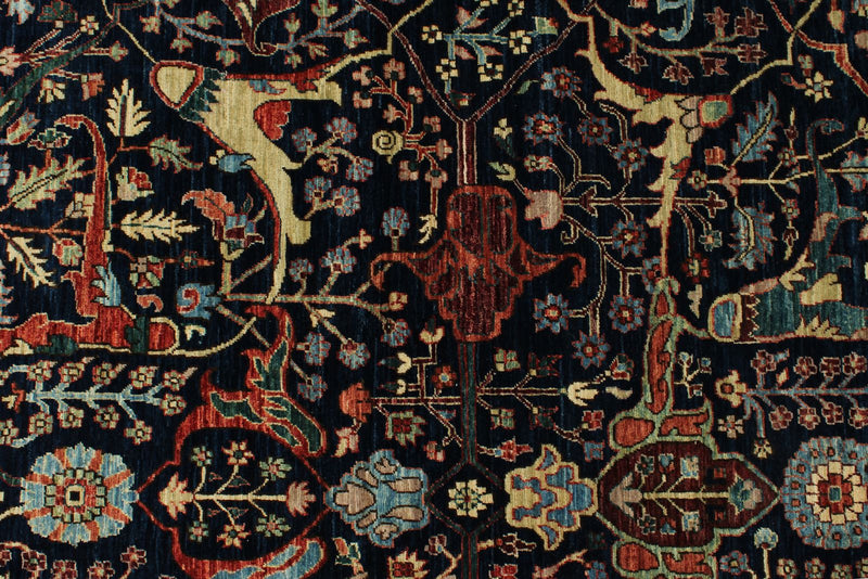 8x10 Navy and Multicolor Anatolian Traditional Rug