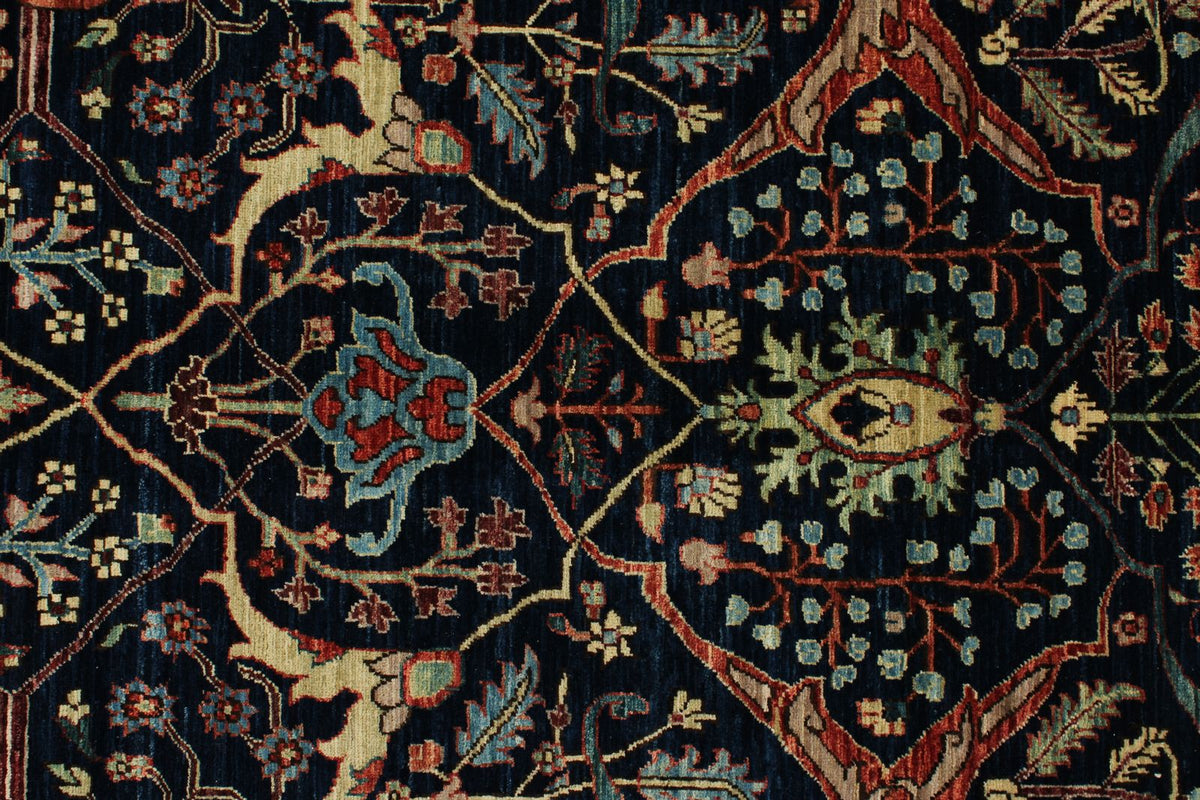 8x10 Navy and Multicolor Anatolian Traditional Rug