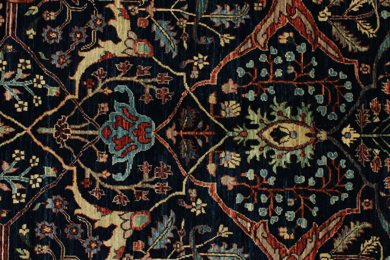 8x10 Navy and Multicolor Anatolian Traditional Rug