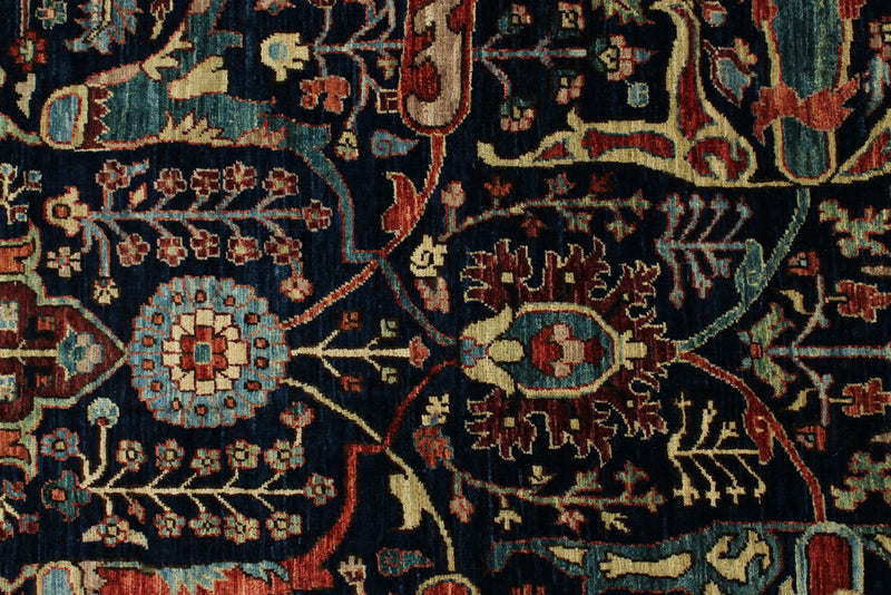 8x10 Navy and Multicolor Anatolian Traditional Rug