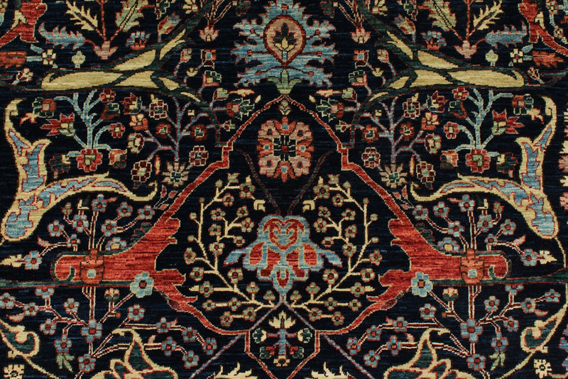 8x10 Navy and Multicolor Anatolian Traditional Rug