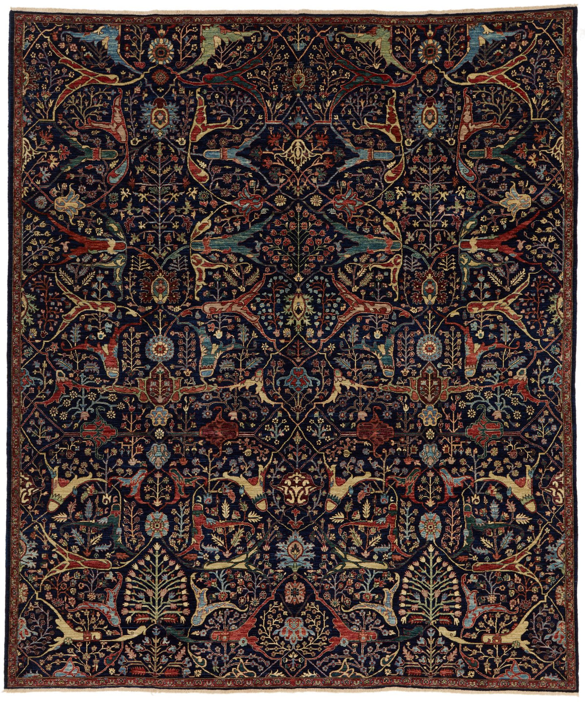 8x10 Navy and Multicolor Anatolian Traditional Rug