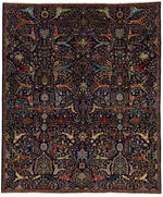 8x10 Navy and Multicolor Anatolian Traditional Rug