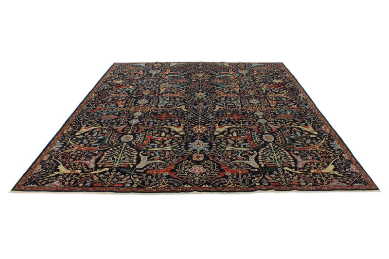 8x10 Navy and Multicolor Anatolian Traditional Rug