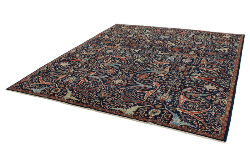 8x10 Navy and Multicolor Anatolian Traditional Rug