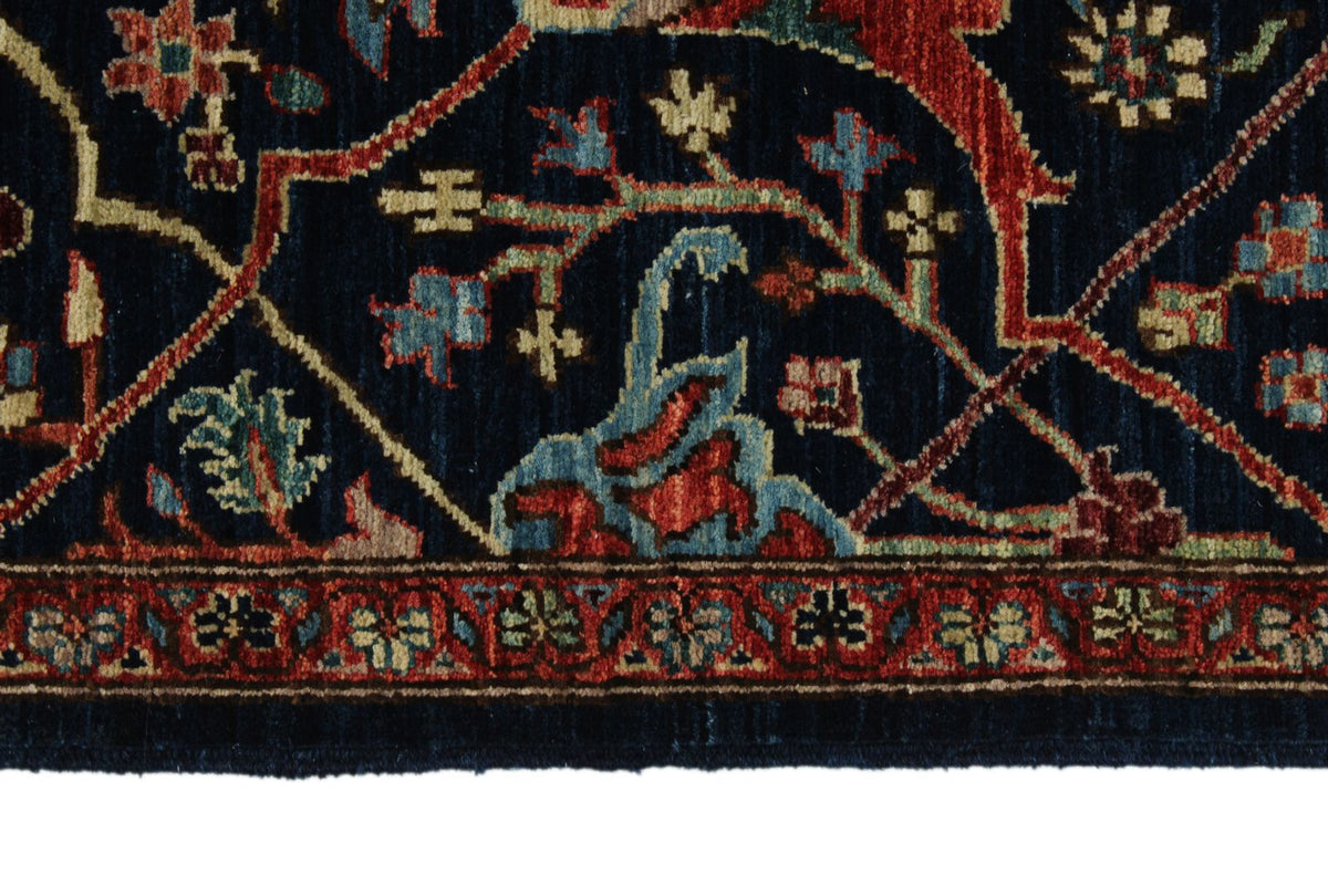 8x10 Navy and Multicolor Anatolian Traditional Rug