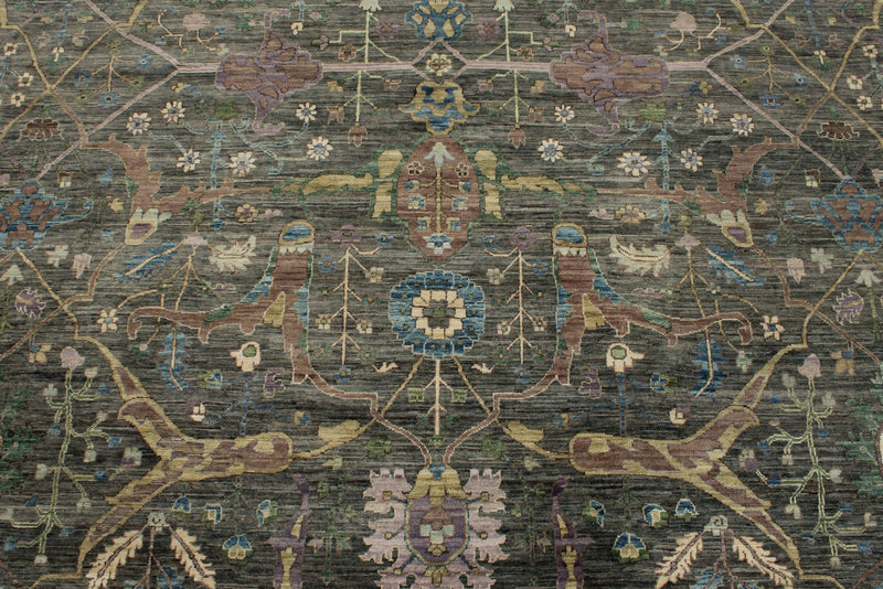 10x14 Light Gray and Multicolor Anatolian Traditional Rug