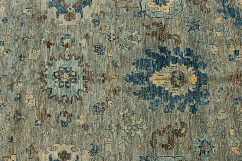 10x14 Gray and Blue Anatolian Traditional Rug