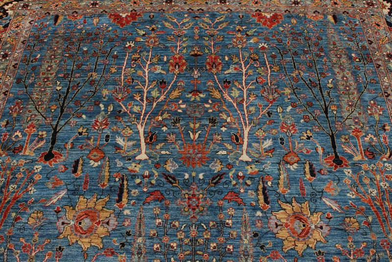 9x12 Light Blue and Navy Anatolian Traditional Rug