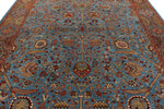 9x12 Light Blue and Multicolor Anatolian Traditional Rug