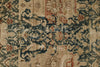 7x16 Navy and Beige Persian Hamadan Distressed Area Runner