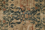 7x16 Navy and Beige Persian Hamadan Distressed Area Runner