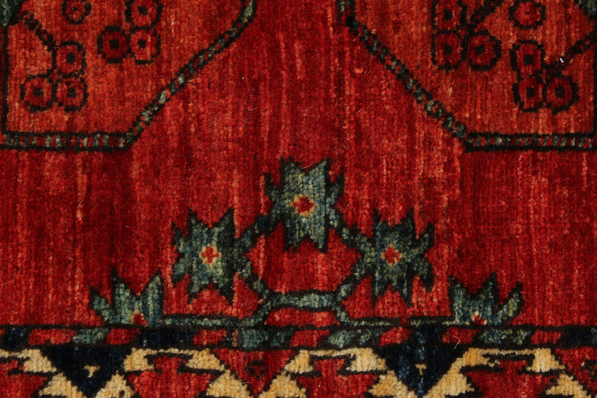 3x10 Red and Ivory Turkish Tribal Runner