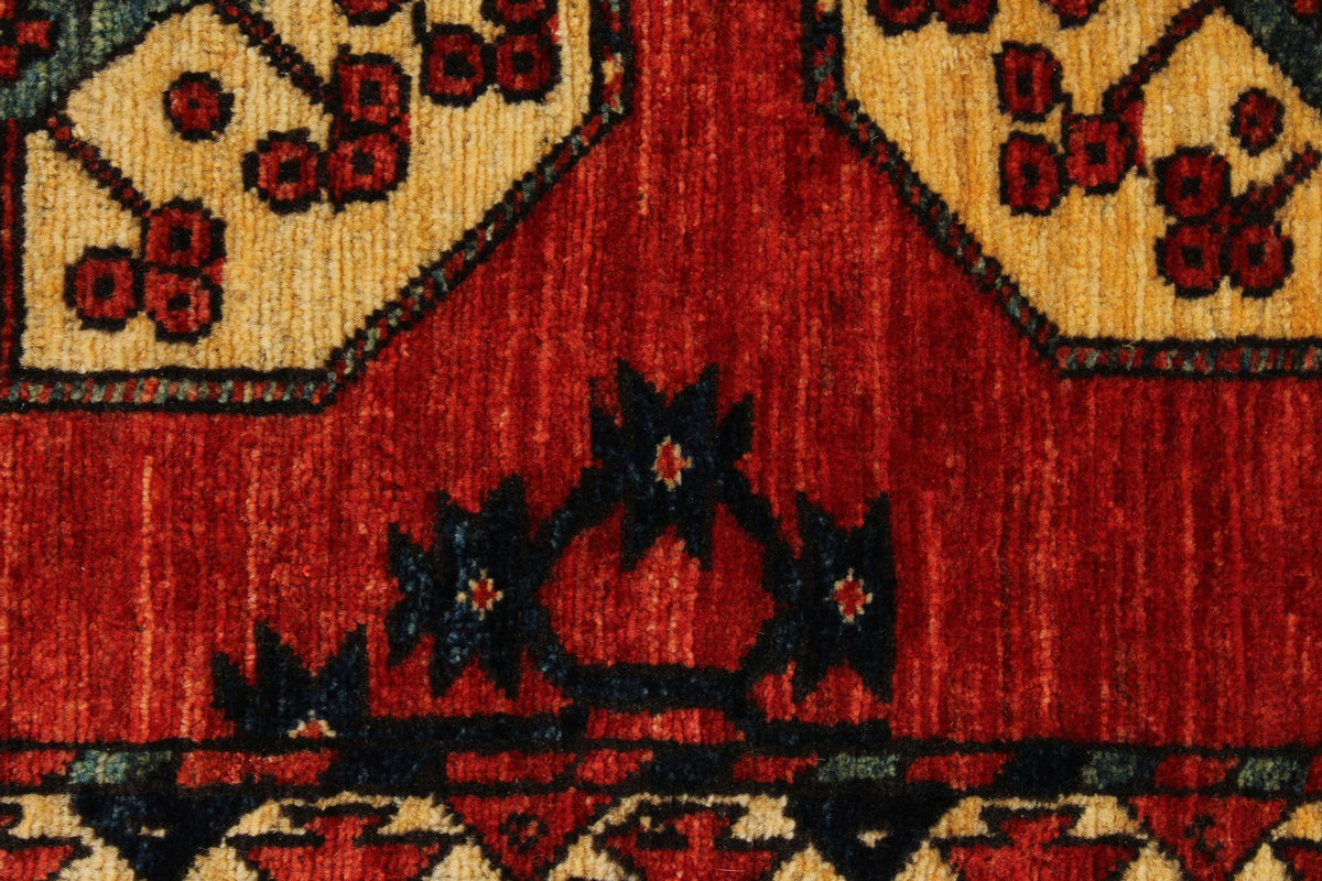 3x10 Red and Ivory Turkish Tribal Runner