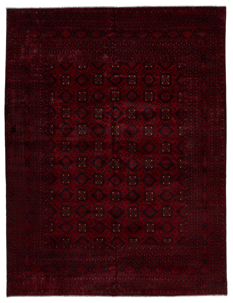 10x13 Red and Black Turkish Tribal Rug