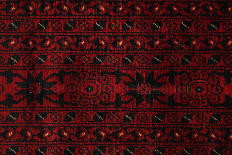 10x13 Red and Black Turkish Tribal Rug