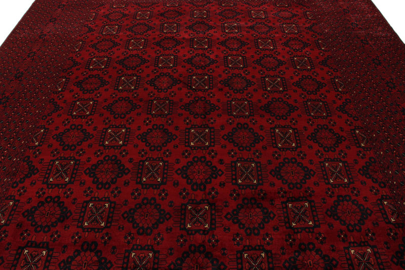 10x13 Red and Black Turkish Tribal Rug