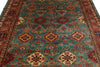 7x8 Green and Red Kazak Tribal Rug
