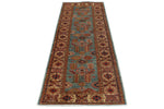 3x8 Blue and Ivory Kazak Tribal Runner