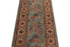 3x8 Blue and Ivory Kazak Tribal Runner