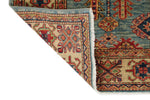 3x8 Blue and Ivory Kazak Tribal Runner