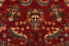 8x8 Red and Ivory Kazak Tribal Rug