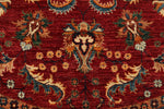 8x8 Red and Ivory Kazak Tribal Rug