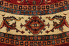 8x8 Red and Ivory Kazak Tribal Rug
