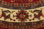 8x8 Red and Ivory Kazak Tribal Rug