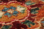 8x8 Red and Ivory Kazak Tribal Rug