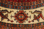 8x8 Red and Ivory Kazak Tribal Rug