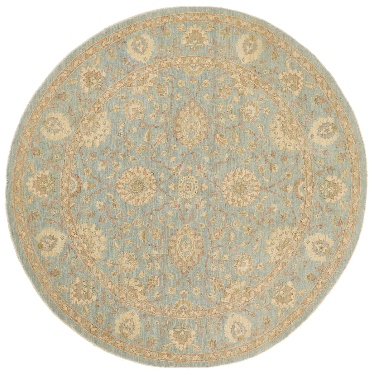 8x8 Blue and Camel Persian Rug